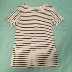 a new day Black and White Striped Tee